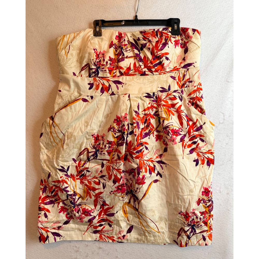 Torrid Plus Size‎ Strapless Floral Sun Dress Size 22 Pockets Cotton